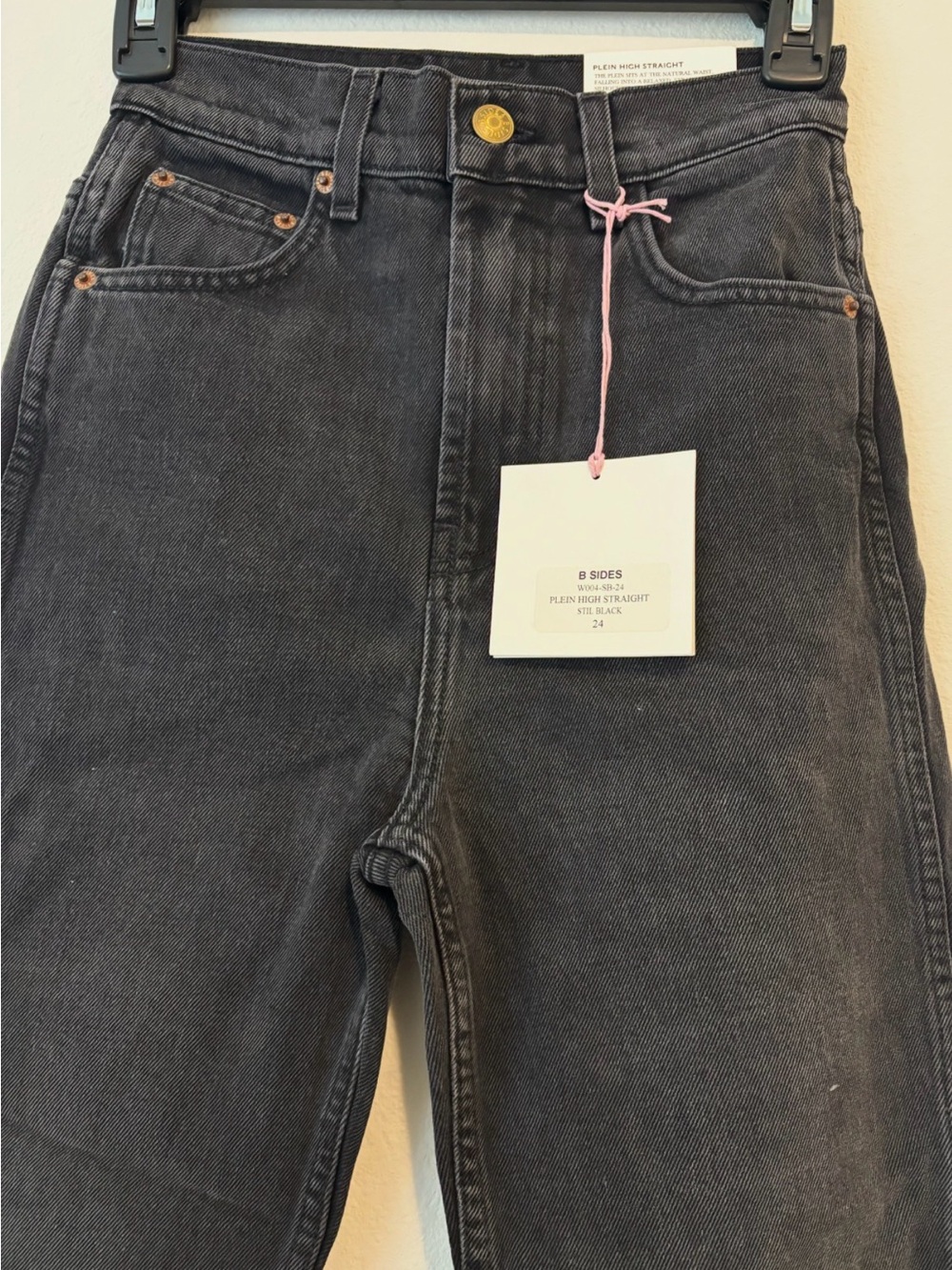 B SIDES Plein High Straight Jeans — Size 24 - Picture 2 of 3